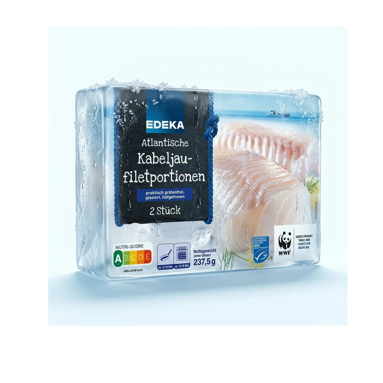 EDEKA Atlantic cod fillet portions pack, 237.5 g