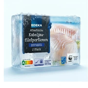 Packung EDEKA Atlantische Kabeljau-Filetportionen, 237,5 g