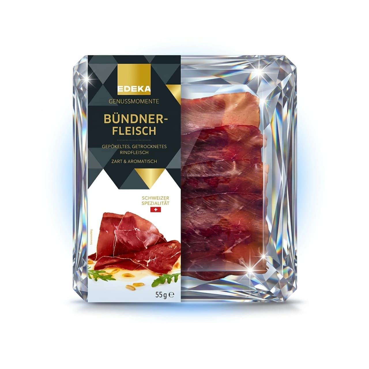 Packung EDEKA Genussmomente Bündnerfleisch, 55 g
