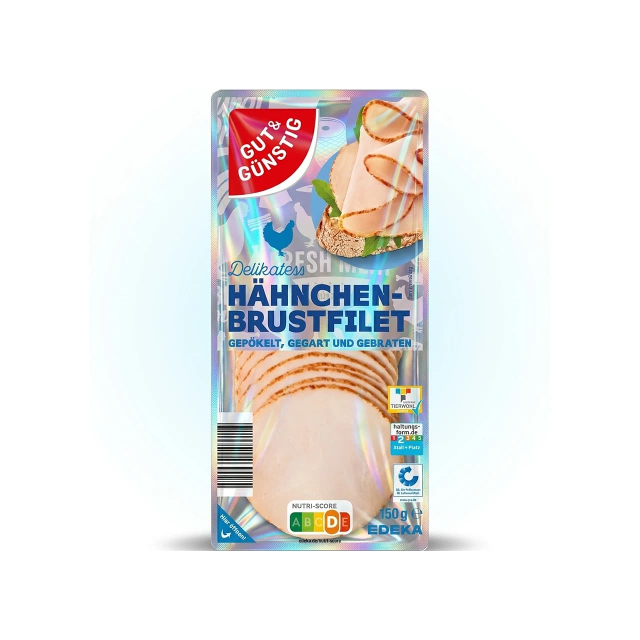 Packung Gut & Guenstig Delikatess Haehnchen-Brustfilet, 150 g