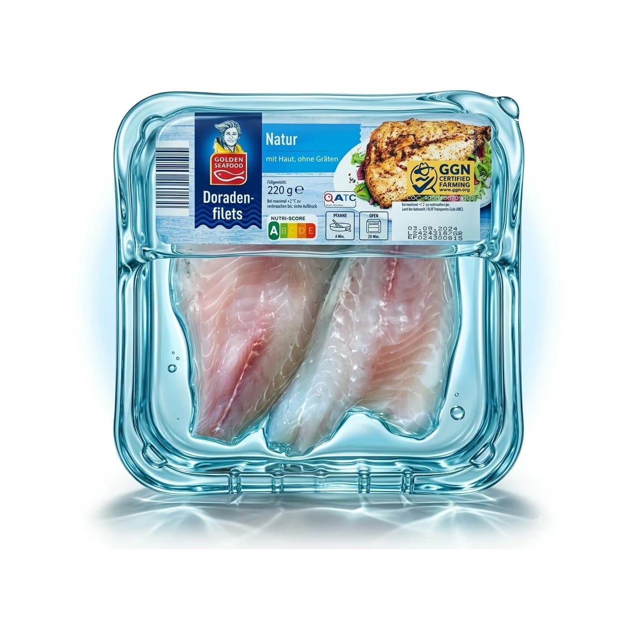 Golden Seafood sea bream fillets tray, 220 g