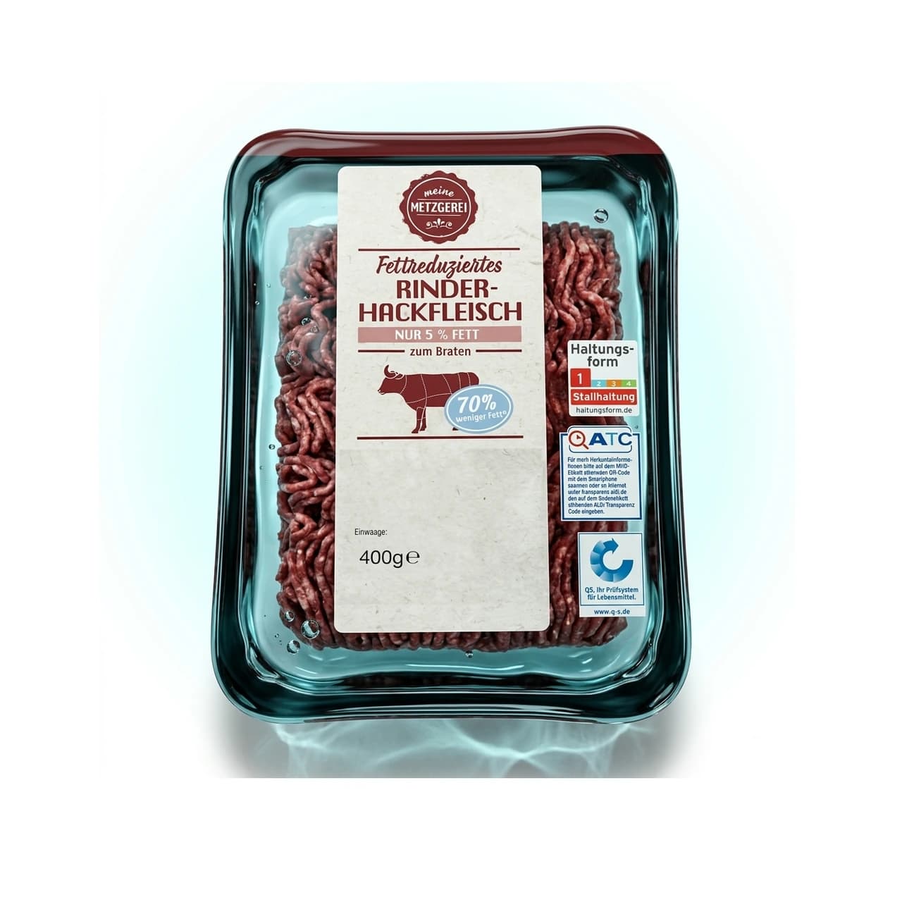 Schale meine Metzgerei Fettreduziertes Rinderhackfleisch, 400 g