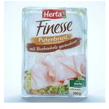 Packung Herta Finesse Putenbrust geräuchert, 100 g