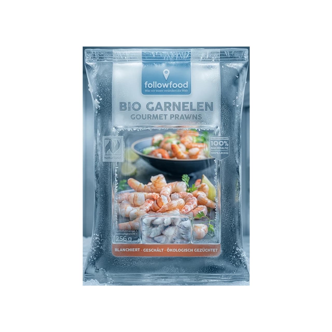 Beutel followfood Bio Garnelen Gourmet Prawns, 256 g