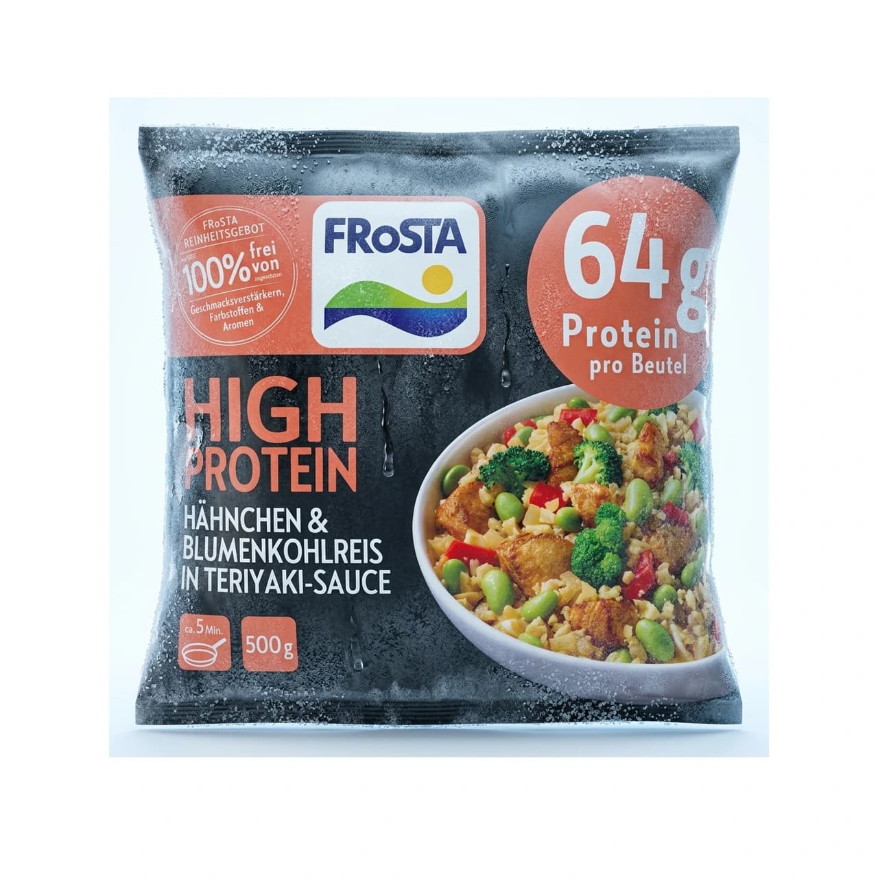 Beutel FRoSTA High Protein Hähnchen & Blumenkohlreis in Teriyaki-Sauce, 500 g