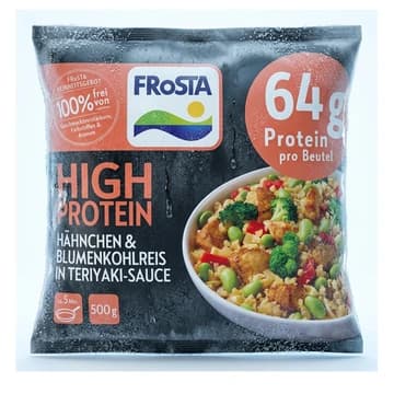 Beutel FRoSTA High Protein Hähnchen & Blumenkohlreis in Teriyaki-Sauce, 500 g