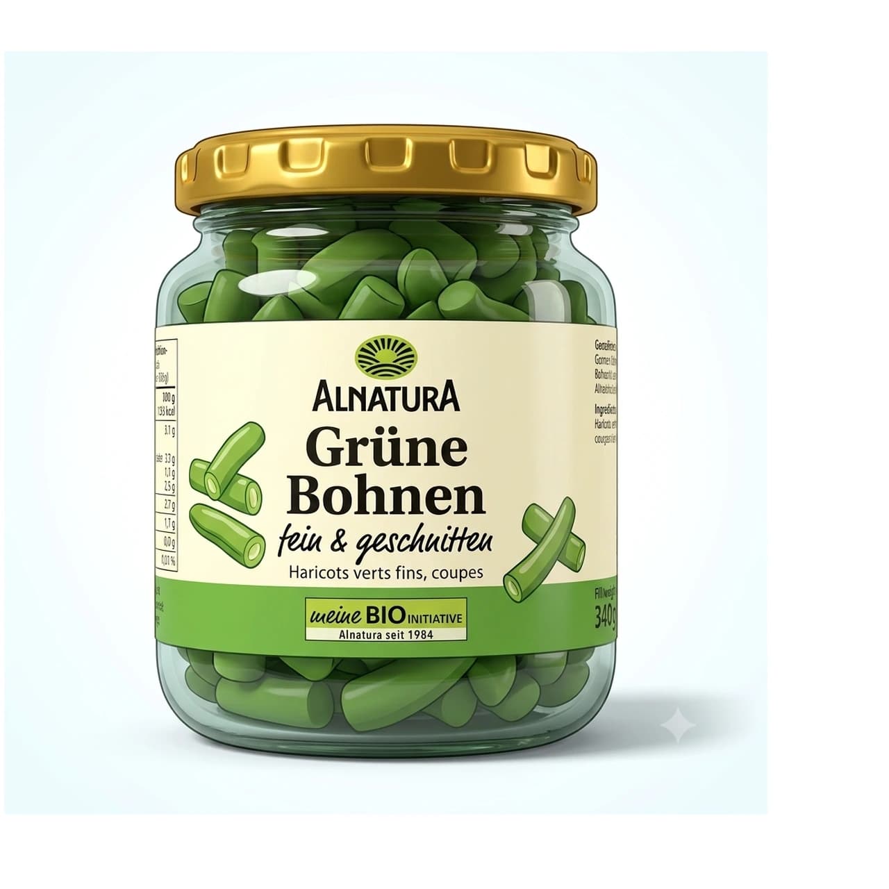 Glas Alnatura Grüne Bohnen fein & geschnitten, 340 g