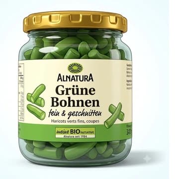 Glas Alnatura Grüne Bohnen fein & geschnitten, 340 g