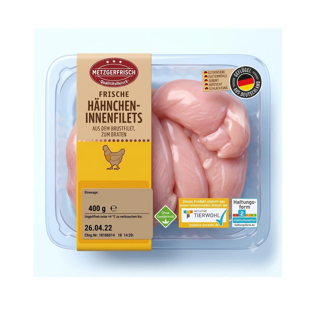 Schale Metzgerfrisch Frische Hähnchen-Innenfilets, 400 g
