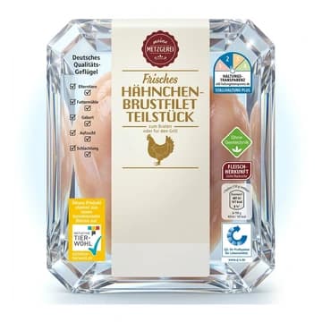 Schale meine Metzgerei Frisches Hähnchenbrustfilet Teilstück, 600 g