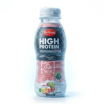 Flasche Milbona High Protein Drink Erdbeer, 330 ml