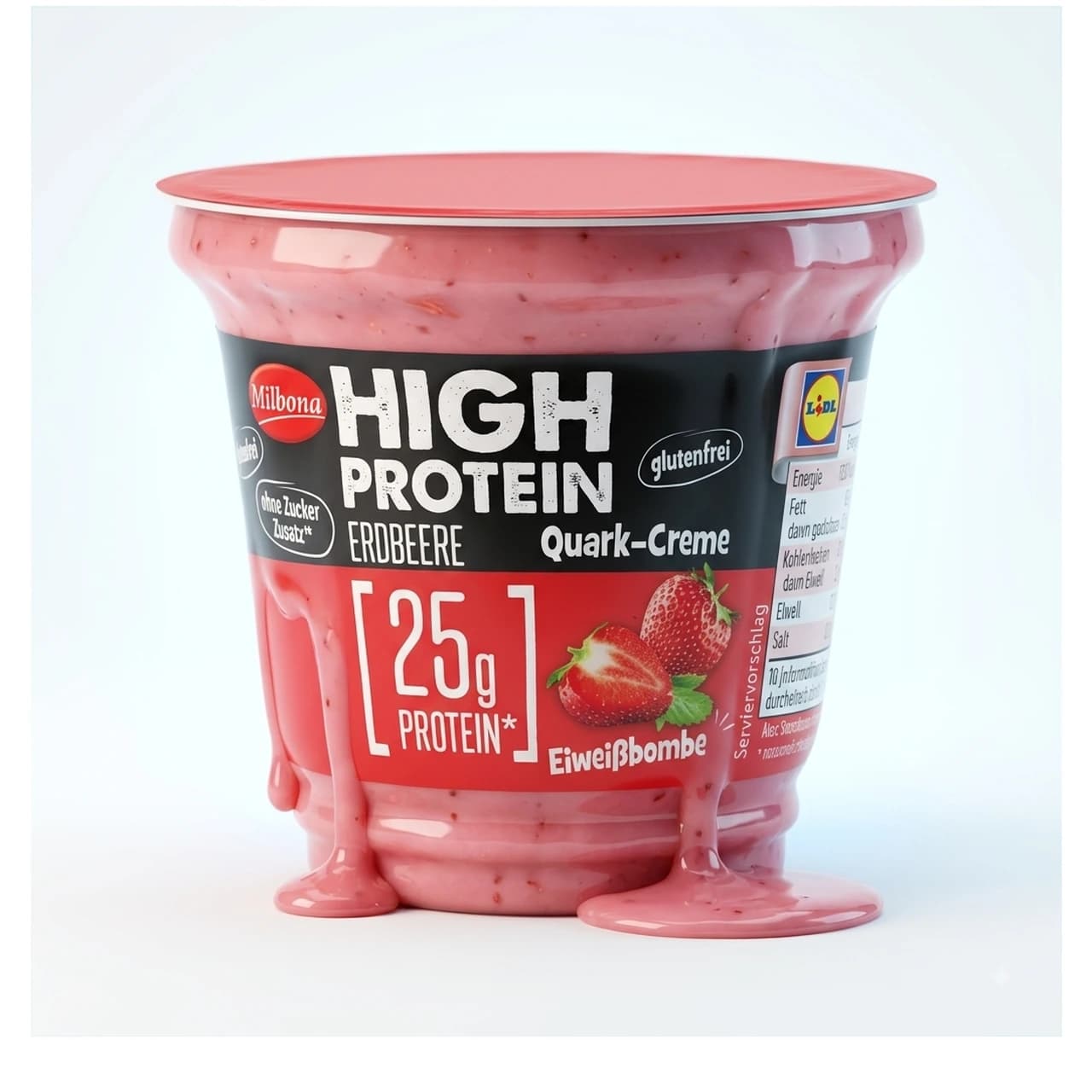 Becher Milbona High Protein Quark-Creme Erdbeere, 200 g