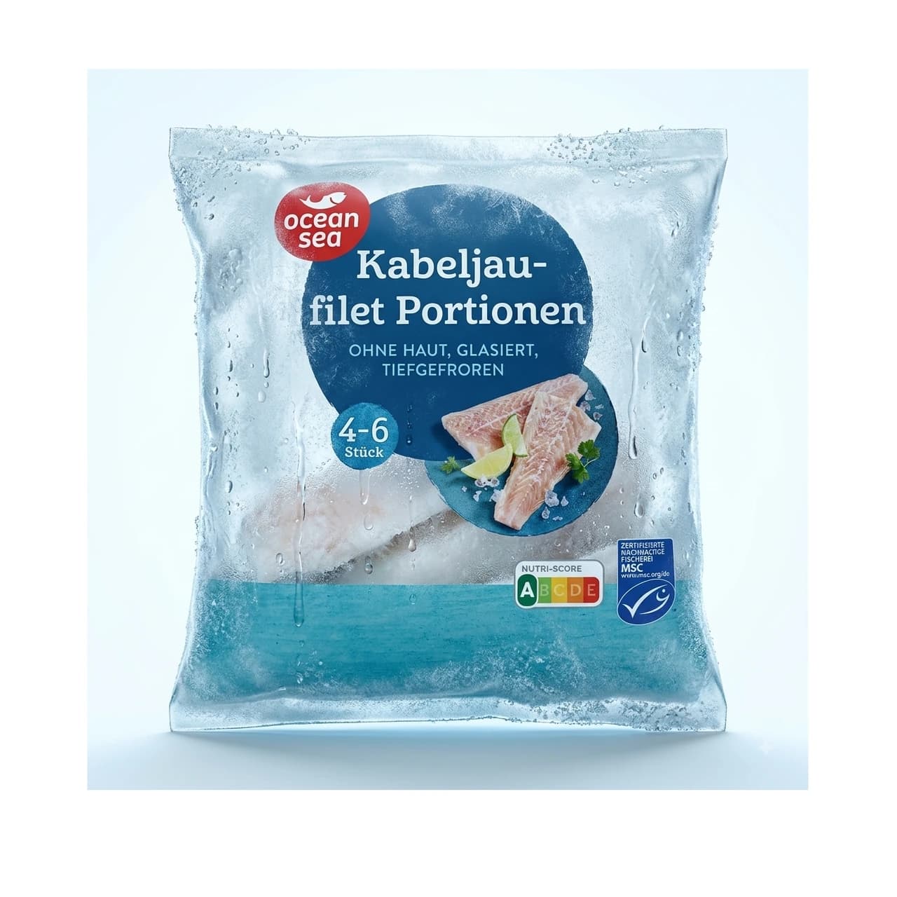 Beutel Ocean Sea Kabeljaufilet Portionen, tiefgefroren