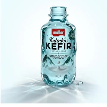 Flasche Müller Kalinka Kefir fettarm mild, 500 g