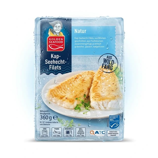 Golden Seafood Cape hake fillets Natural pack, 360 g