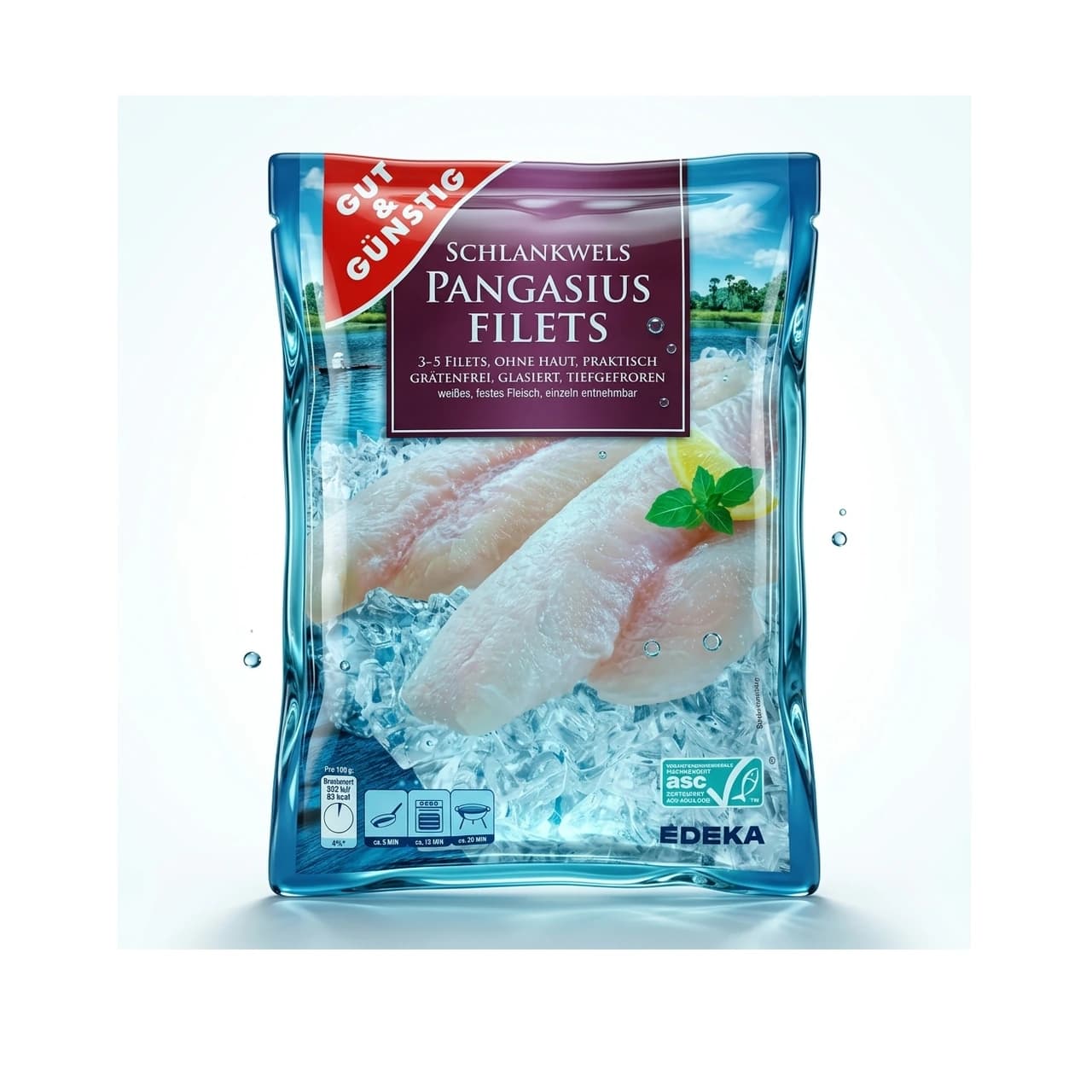 Beutel Gut & Günstig Pangasius Filets, 475 g
