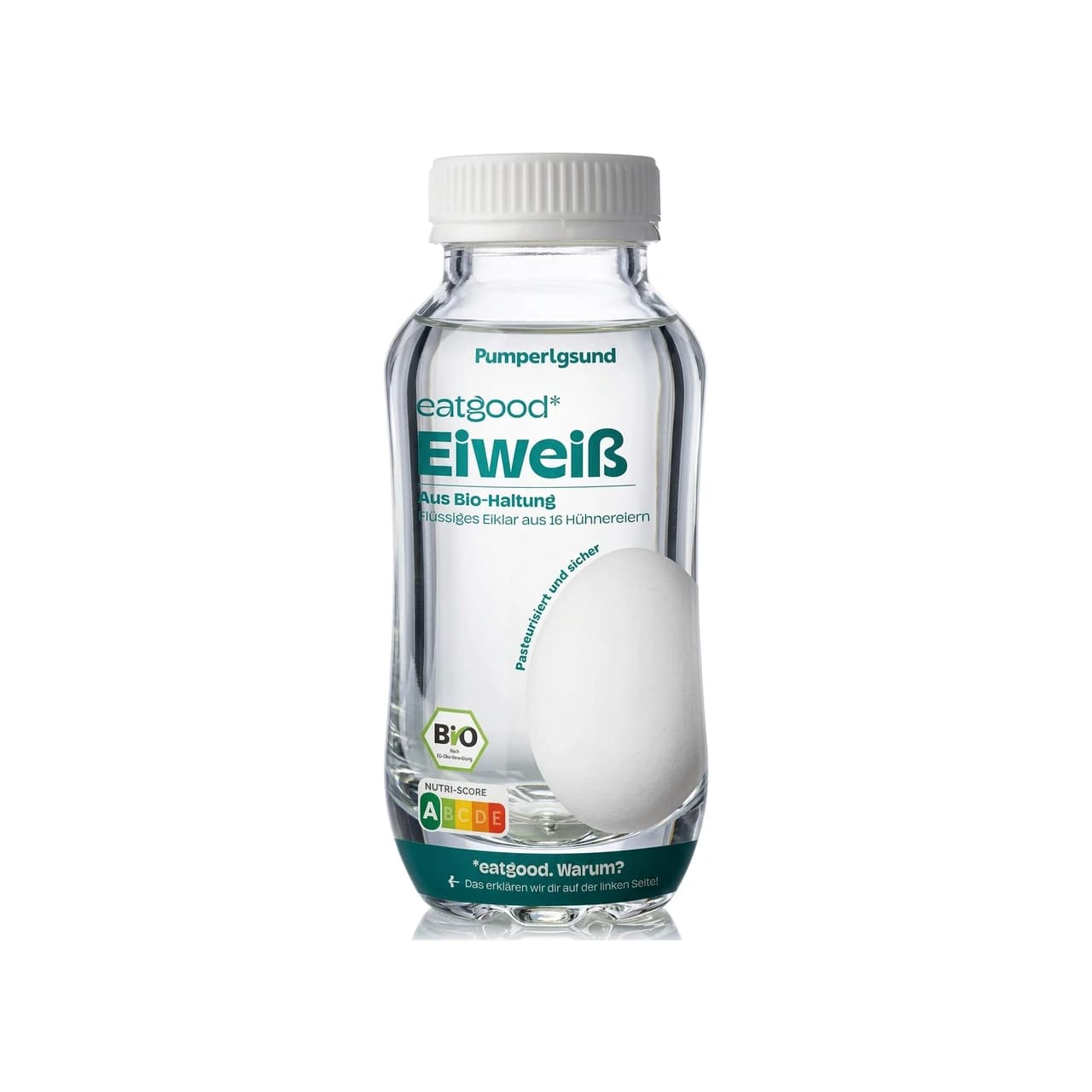 Flasche Pumperlgsund eatgood Eiweiß flüssig Bio, 483 ml