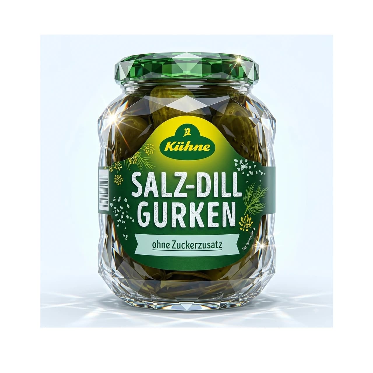 Glas Kühne Salz-Dill Gurken, 650 g